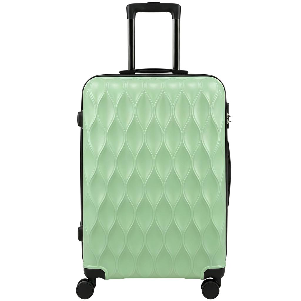 30Inch 77cm 98L Suitcase, ABS Hard Shell Checked Luggage, Green