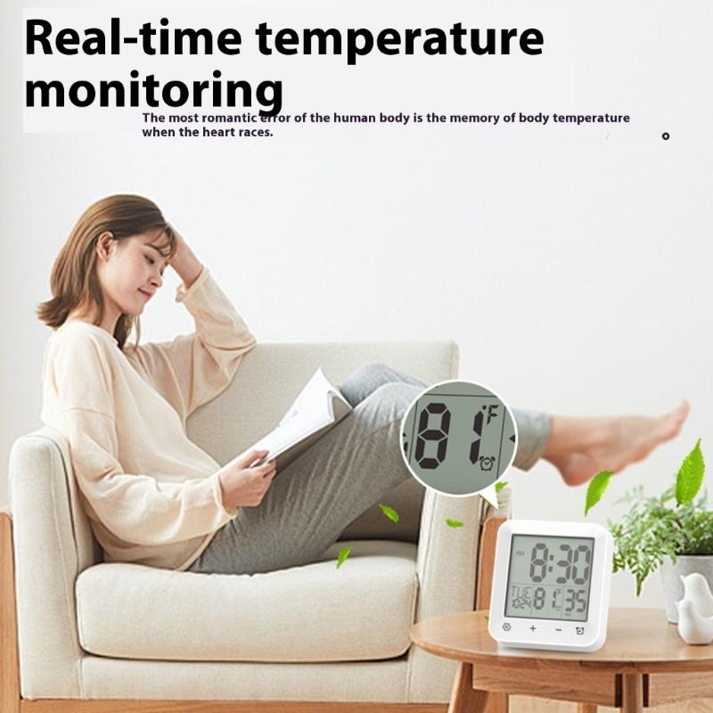 Bathroom Timer Clock Shower Clock,Waterproof for Water Sprays Bathroom Clock Wall Mount,Displays Time,Temperature Date