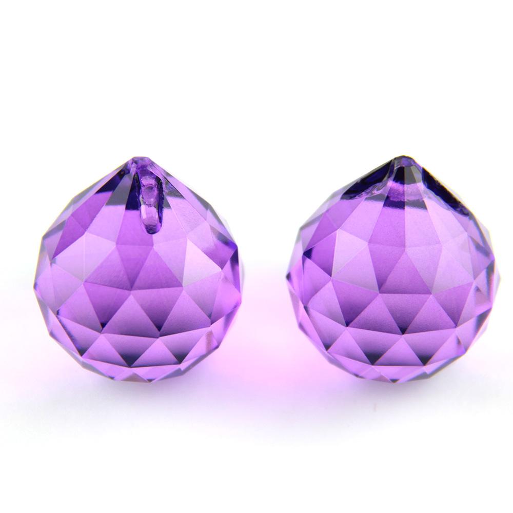 Boules suspendues en cristal K9 de différentes couleurs 15 mm/20 mm/30 mm/40 mm Prismes en verre Boules facettées Feng Shui Décoration d'arbre de mariage de fête d'hôtel