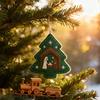 Handmade Felt Christmas Tree Decoration Religious Nativity Scene Ornament Christian Birth of Jesus Hanging Ornament for Xmas Party Decor