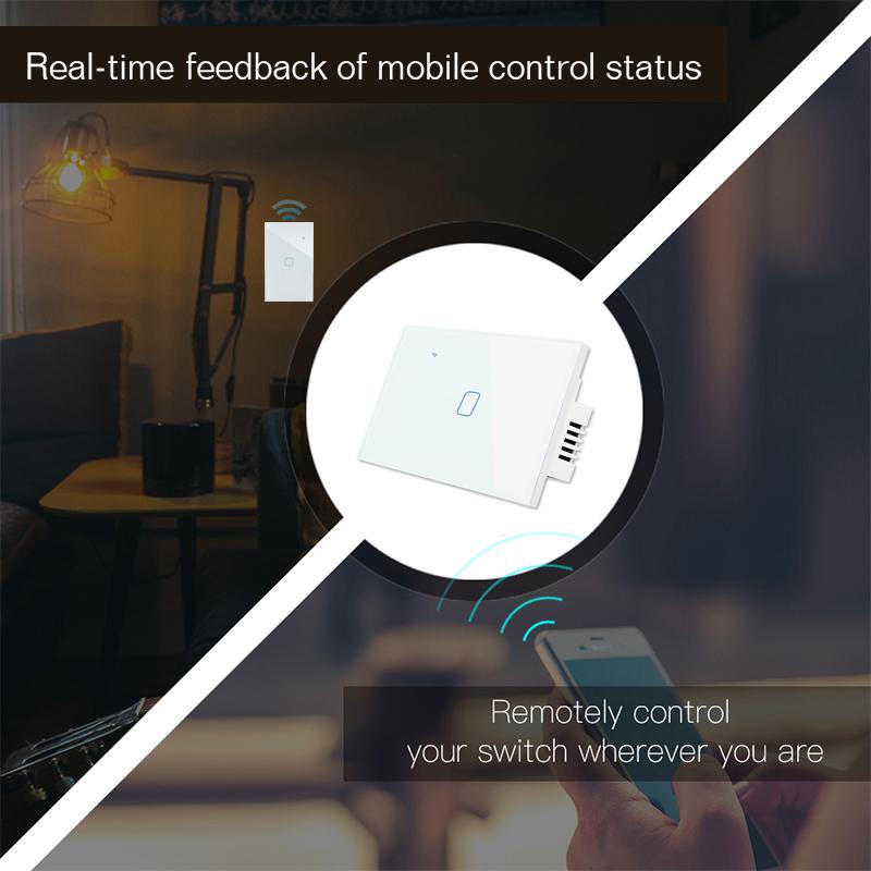 1234 Gang  2/3Way WiFi Touch Switch AC 100v220v Wall Light Switch Smart Home Zigbee Wireless Remote Control Tuya App US Standard