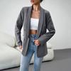 Autumn Winter Women's Casual Long Sleeve Solid Color Blazer Suit Button Commuter Temperament