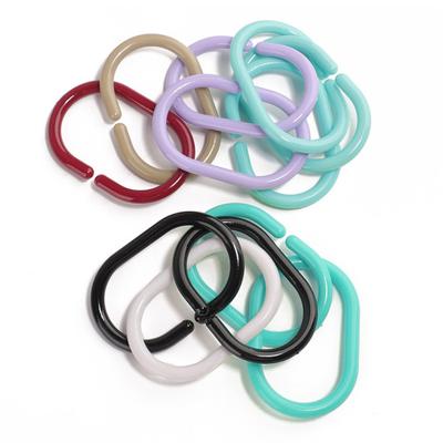 Yousheng 12Pcs Shower Curtain Hook Heavy Duty Universal Bathroom Shower Rod C-shaped Ring Hanger Holder Bathroom Curtain Accessories