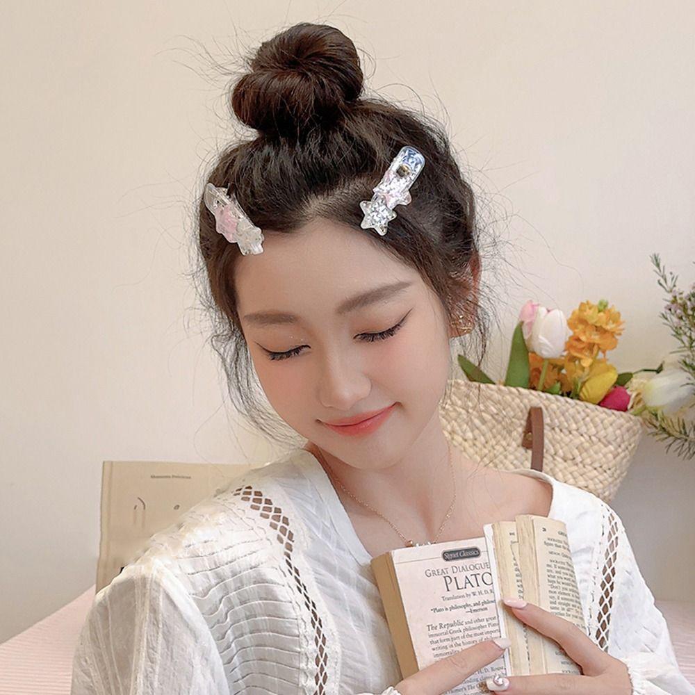 

Hairpins Children Hairpins Plastic Transparent Korean Duckbill Clips Women Hairpins Star Hair Clips