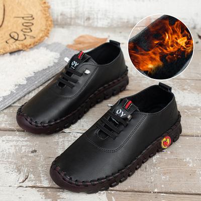 45 Yards Padded Shoes, Fall and Winter New Soft Bottom Hand-stitched, Large Size Leisure Women's One Foot Stirrup Lazy Shoes