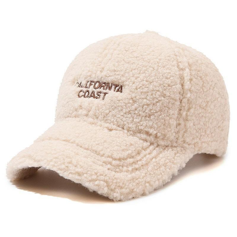 Fashion Autumn and Winter Embroidered Letter Versatile Duck Tongue Hat Women Thickened for Keep Warmth Adjustable Baseball Hat