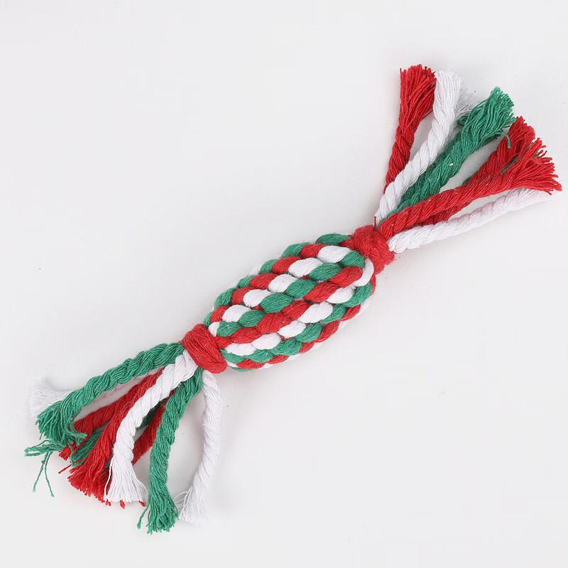 

Christmas Candy Braided Cotton Rope Pet Chew Toy