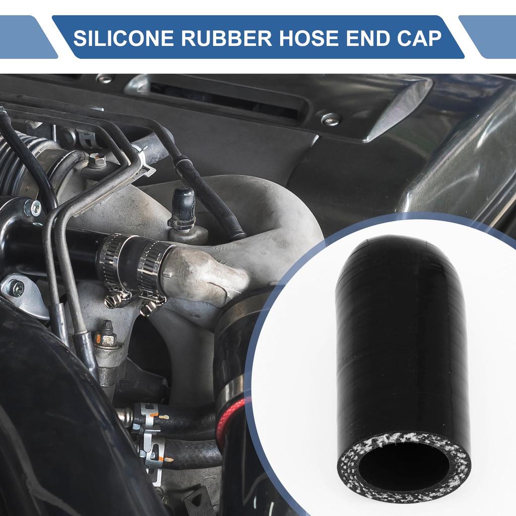 X AUTOHAUX Silicone Cap Silicone Plug Plumbing Processing Mecla Cap Plumbing End Cap Black