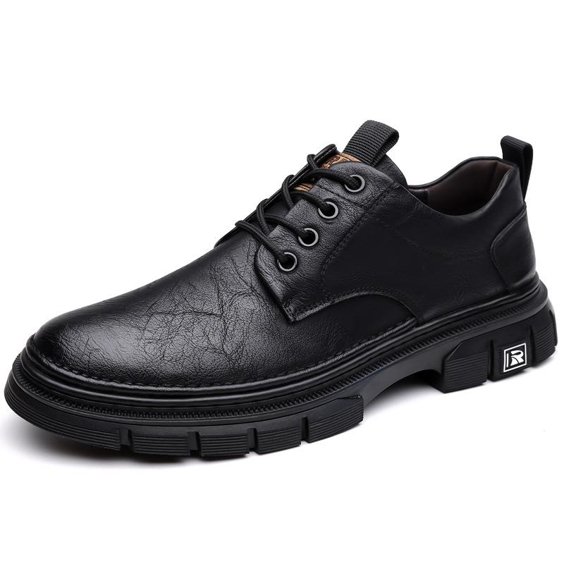 

Мужская обувь британская деловая повседневная кожаная обувь с низким верхом ботинки Martin модная обувь мужская молодежная обувь для сноуборда мужская 44 чёрный