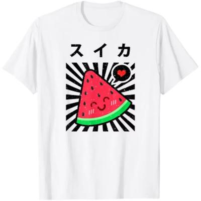 Watermelon Japanese Kawaii 90's Retro Cute Summer Fruit T-Shirt Casual Cotton Daily Four Seasons Tees