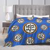 Goku Kanji DBZ Velvet Throw Blanket Blankets for Home Bedroom Lightweight Quilt,