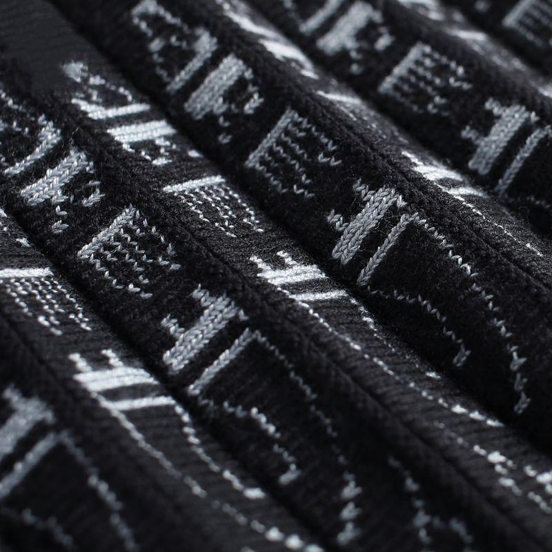 Damen Ethno-Stil High-End Verdickter Strick Midi-Rock Winter Hohe Taille A-Linie Bodycon Ausgestellter Rock