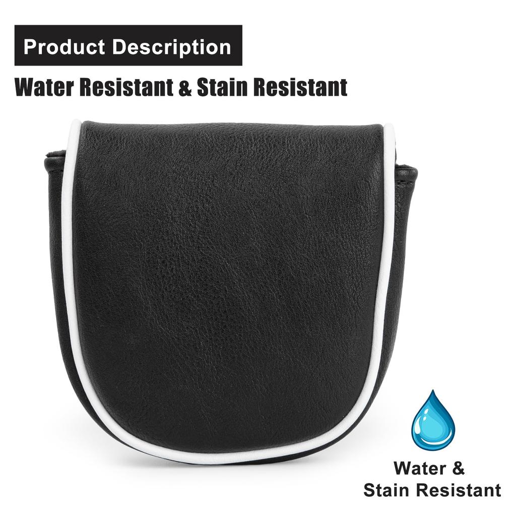 Mallet Putter Head Cover Black Style Magnetic Closure Compatible with LAB DF3 Putter Made of Premium PU Leather