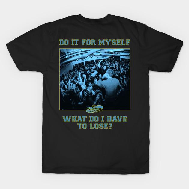 

Men Black Print T-shirt No Pressure Pop Punk Lyrics No-Cut Transfer Paper Print Cotton Tshirt 4XL