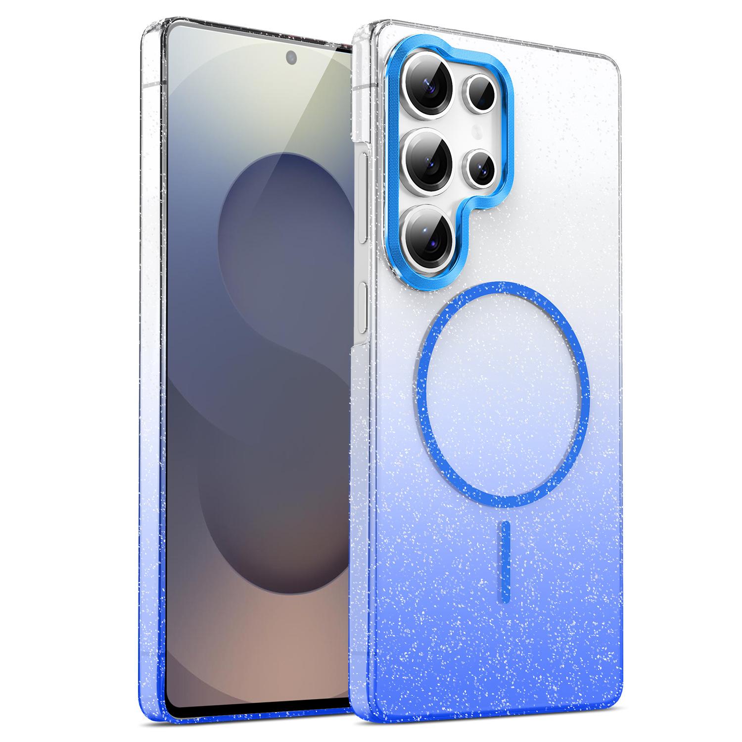 

Samsung S25 Ultra Flash Powder Magnetic Suction Phone Case Suitable for S23 Gradient Dual Color A56 Anti Fall A35 Protective Case A14 A56 5G