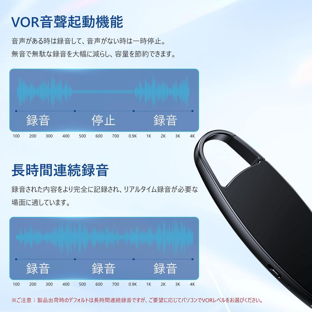 Vandlion 64GB Voice Small 25 Hours Continuous Lightweight IC One Button Up To 900 Hours of Recording Voice Detection Automatic Noise OTG Earphones