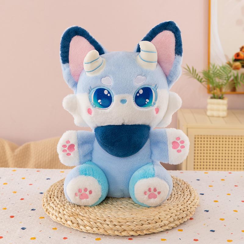 

Fantasy Demon Cute Fox Plush Toy Adorable Cartoon Girl Bedtime Pal Birthday Gift 30cm синій