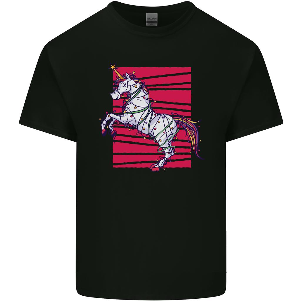 A Christmas Unicorn in Xmas Fairy Lights Unisexs Light Cotton TShirt