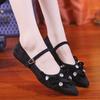 Fashion Women Sexy Pointed Toe Shoes Luxury Crystal Bow Sandals Dress Party New 2025 Designer Summer Loafers Buckle Shallow Zapatillas