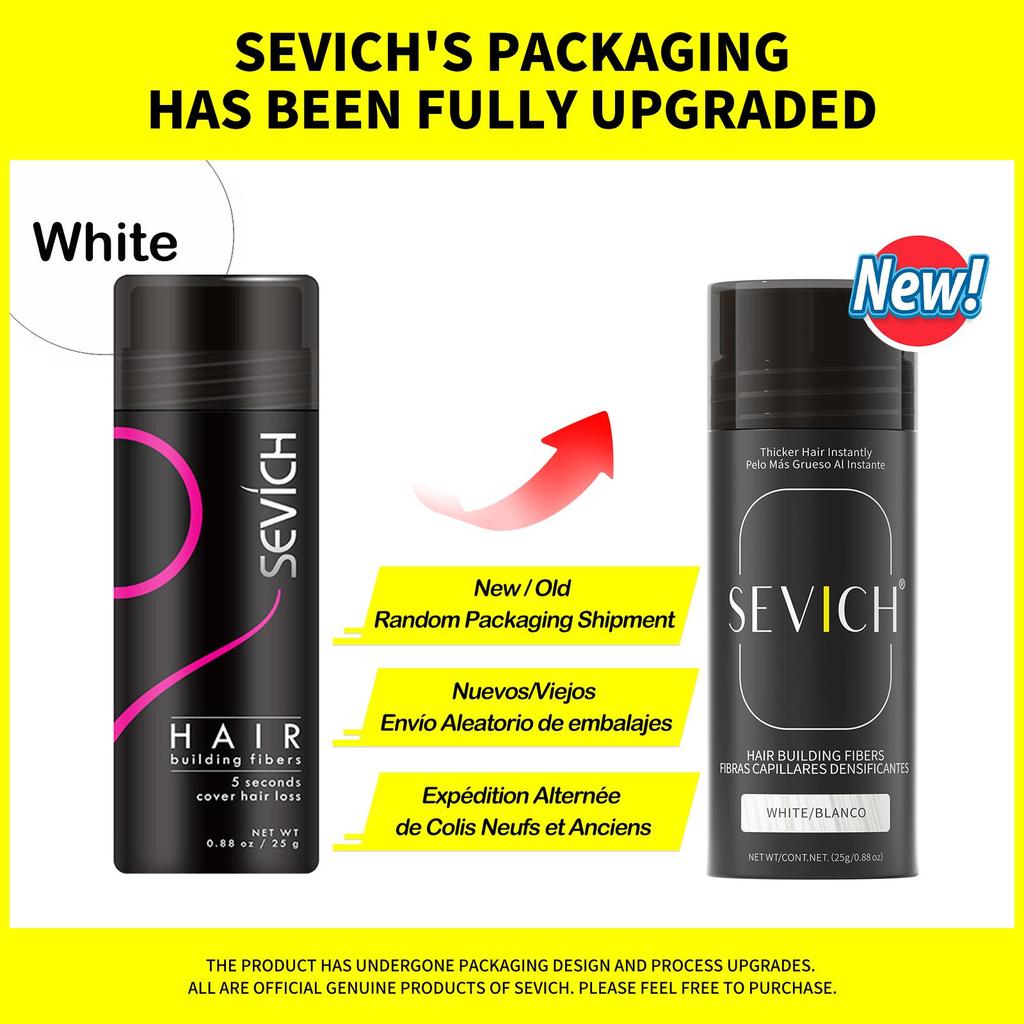 SEVICH Hair Fibers Powder 25g Natural Keratin Hair Building Fiber Instantly Thickens & Volumizes For Men Women Hair Concealer Powder