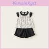Childrens Summer Cotton Floral Sleeveless Short Set For Girls Ages 3 To 8