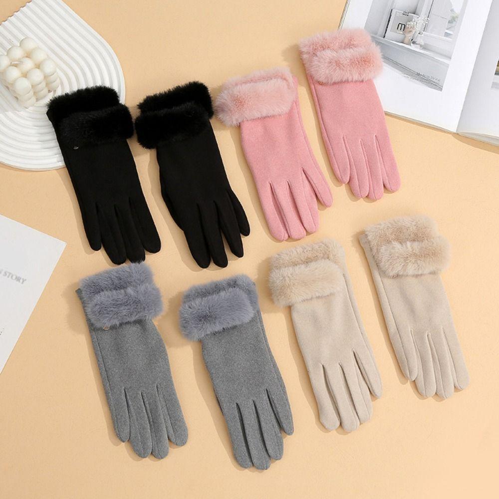 Keep Warm Women Gloves Touchable Screen Full Finger Gloves New Winter Gloves  Cycling Driving