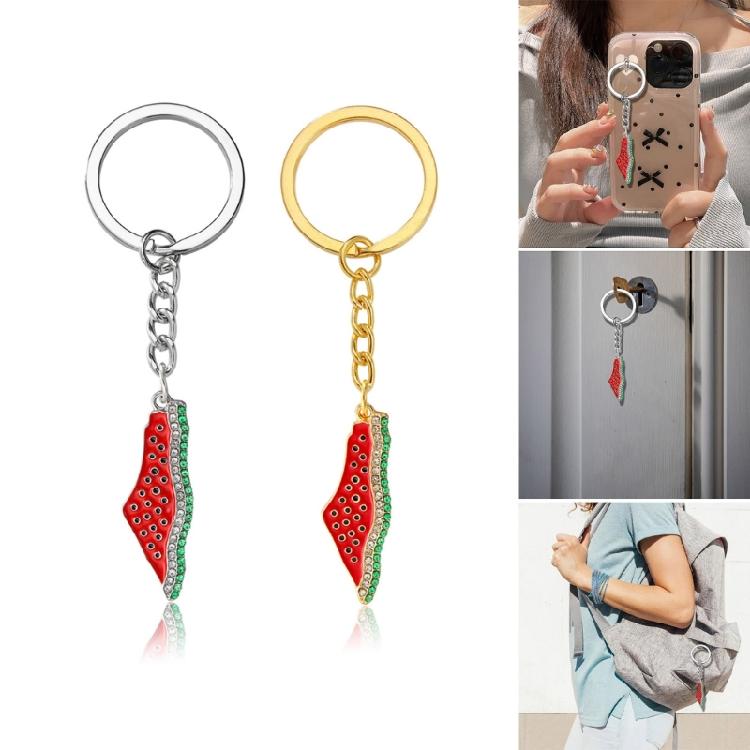 Fashoin Watermelon Shaped Keychain Bag Pendant Handbag Decoraion Alloy Keyring Accessory Key Holder For Everyday Use