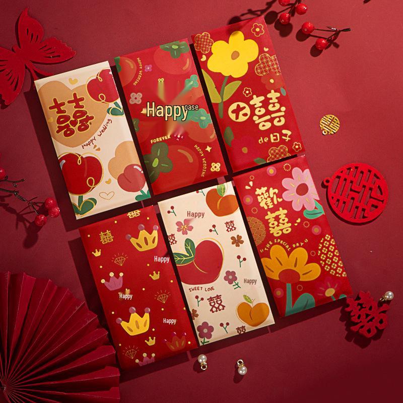 Double Happiness Bridesmaid Red Envelope for Wedding Gifts