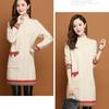 Fleece and Thickened Mid-length Sweater for Women Loose Half Turtleneck Knitted Sweater Fashionable and Casual Hip-hugging Knitted Dress