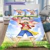 One Piece Monkey D Luffy Pattern Bedding Quilt Set Quilt Cover Pillowcase Home Birthday Gift(1 * Duvet Cover + 2 * Pillowcase, Without Core)