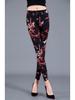 2023 Trendy Floral Print Slim Fit Milk Silk Leggings for Women - Plus Size, Elastic, Outerwear