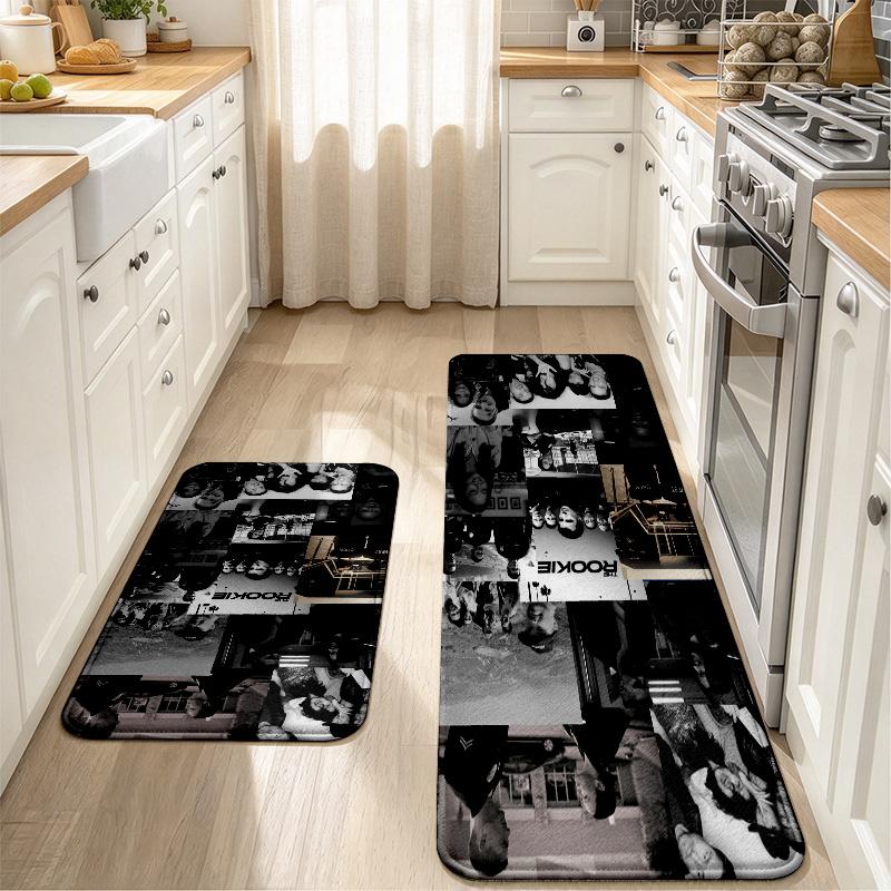 The Rookie Print Flannel Kitchen Mat Christmas Soft Area Rug Non Slip Floor Carpet Home Decoration