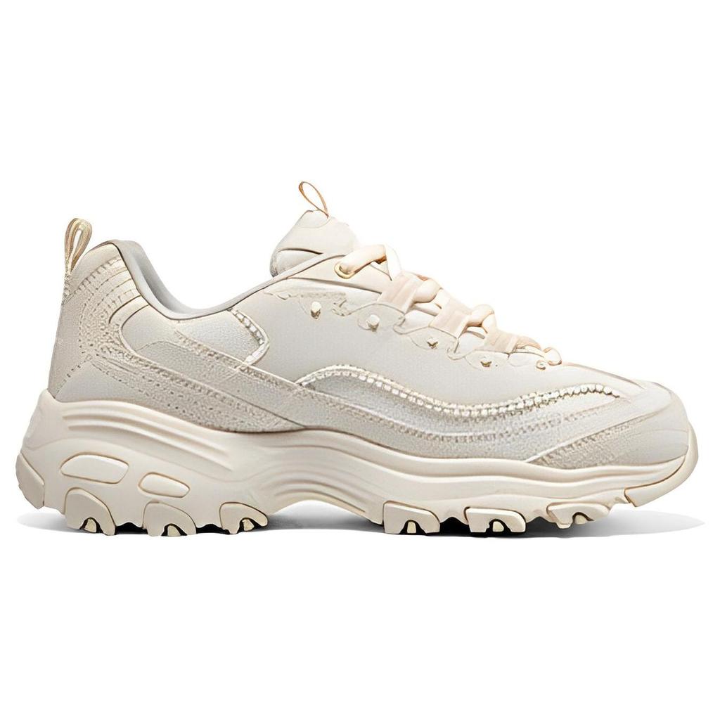 Skechers DLites 1.0 Pearl Bear 2.0 Fabric Synthetic Leather Comfortable Versatile Wear-Resistant Increased Height Low-Top Dad Shoes 896189-NAT