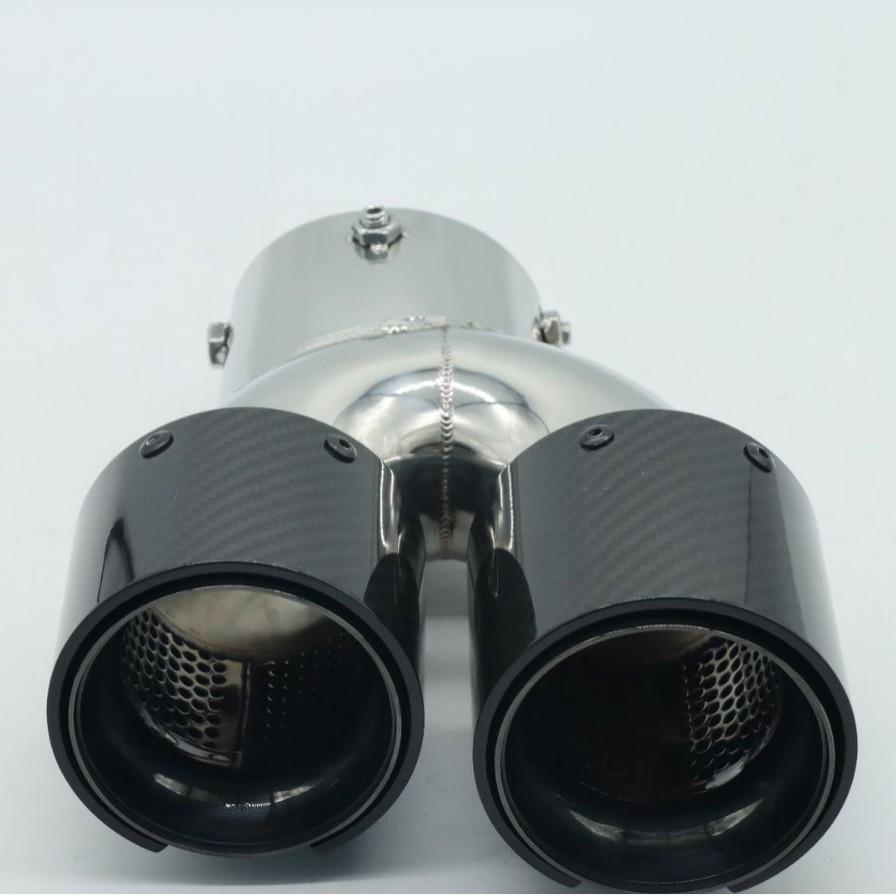 Polished Carbon Fiber Stainless Steel Exhaust Muffler Cover for BMW Models