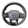 Perforated Leather Cover Hand Sewing Car Steering Wheel Cover Trim Black For Ford Ranger Everest -2024