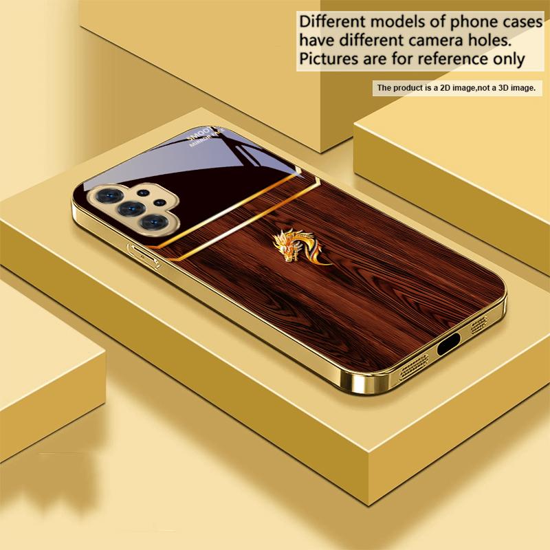 Brilliant Golden Dragon For Samsung A 31 32 A33 A34 35 14 A15 13 16 25 26 50 52 53 54 55 56 70 71 72 73 Golden Glass Phone Case