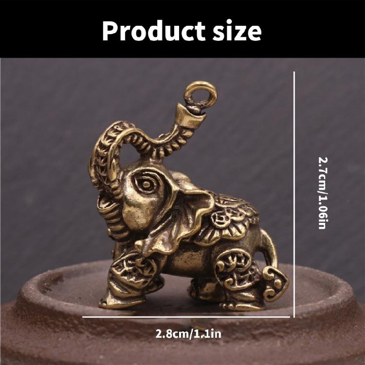 Small Brass Elegant Figurine Antique Animal Miniature Keychain Pendant Charm for Desktop Decoration and Bag Pendant Use