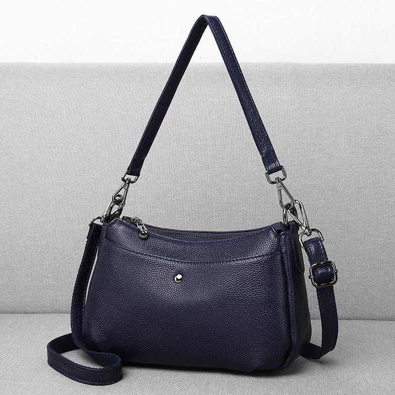 Crossbody-Tasche aus Vollnarbenleder für Damen - Geräumiger Organizer für Mütter mit mehr Taschen, Schicke & Praktische Umhängetasche