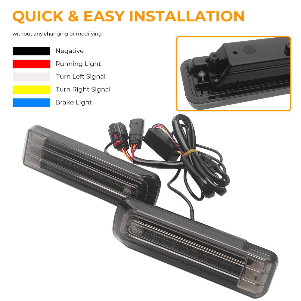 1Pair Rear Saddlebag LED Insert Light Motorcycle For Harley Touring Road Glide Limited FLTRK 2020 2021 2022 2023 2024