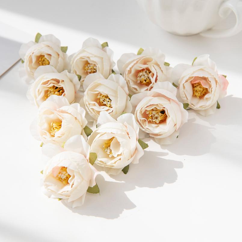 40/80pcs Artificial Flower Silk Rose Wedding Garden Festival Party Wreath Headdress Diy Gift Home Vase Scrapbook Bridal  Decor