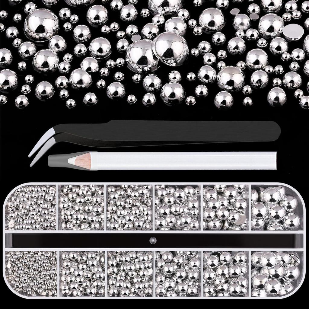 Flat Back Pearl & Rhinestone Face and Nail Art Stickers