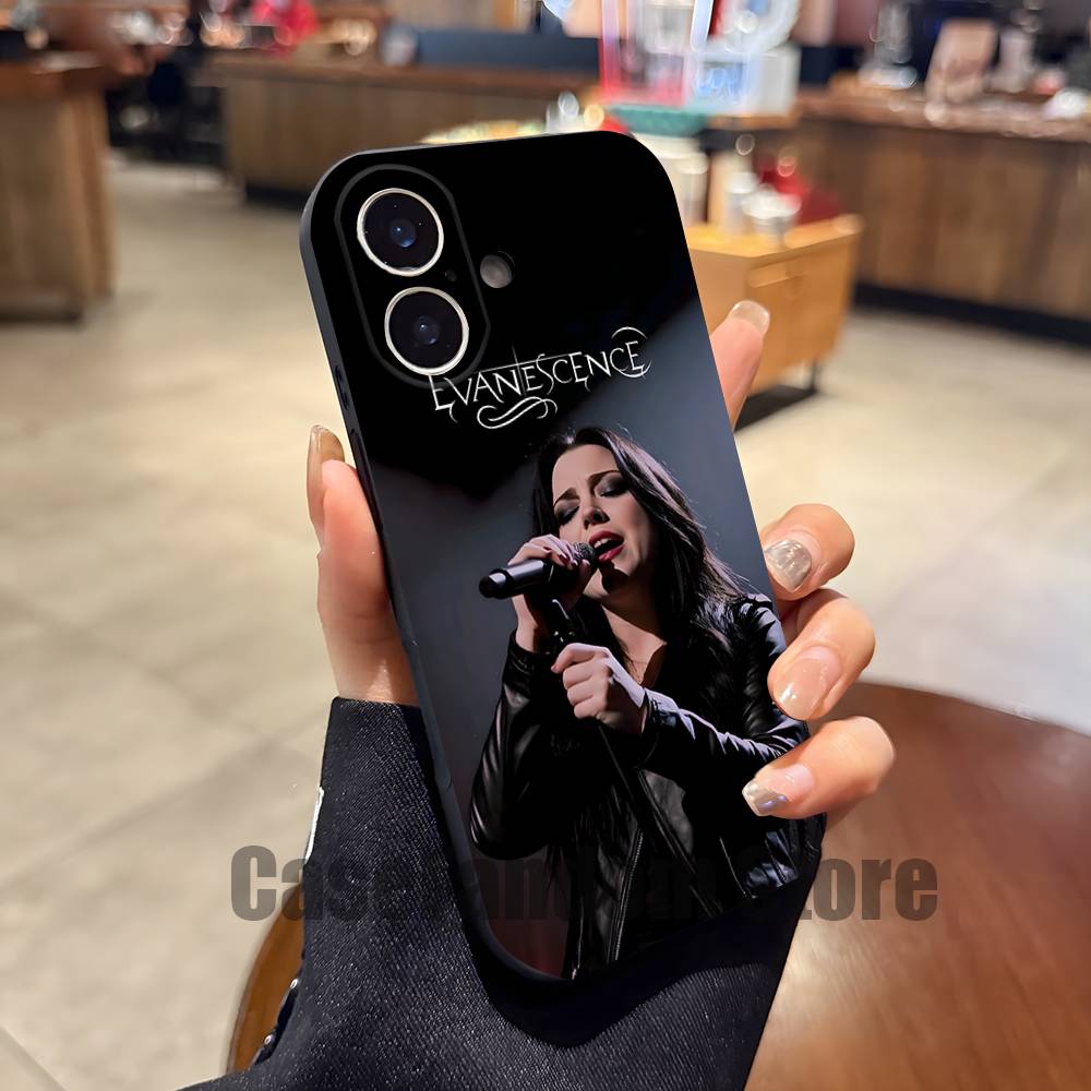 E-Evanescence Fallen A-Amy Lee Wear-resistant Phone Case For iPhone 17,16,15,14,13,12,11,Pro,Max,Plus Black Soft Cover
