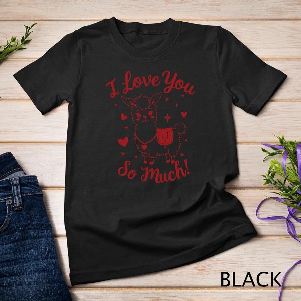 Llama Love A Heartfelt Valentine s Day Design Funny T-Shirt Unisex T-shirt 2 M