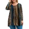 Women's Plus Size Top, Garden Collar Long Sleeved Shirt, Fashionable Floral Print Casual Top