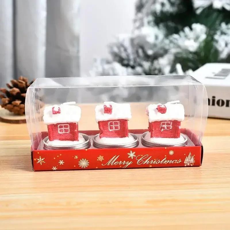 3pcs Creative Christmas Snowman Gingerbread Man Christmas Candle Aromatherapy Gift Set Home Decoration Birthday Gifts