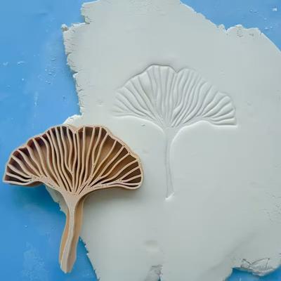 Carimbo de Folha de Ginkgo Biloba Yousheng Impressão 3D Padrão de Folha Molde de Relevo para Argila para Artesanato DIY Fabricação de Argila Polimérica
