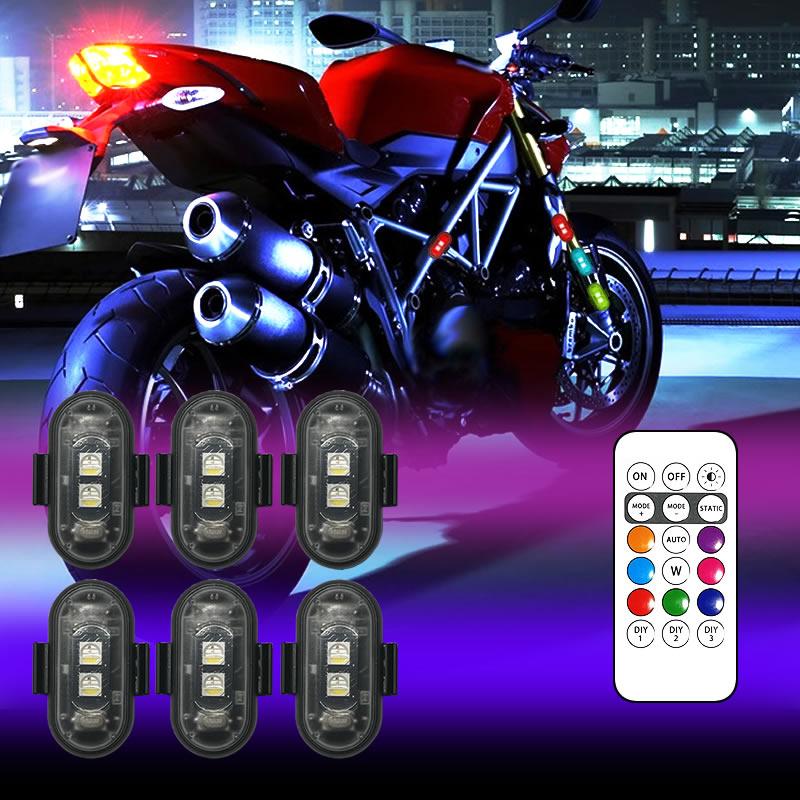Light Up the Night RGB LED Aircraft Strobe Lights for Motorcycles,Airplanes & Helicopters,Car. Control Color Easy, Recharg