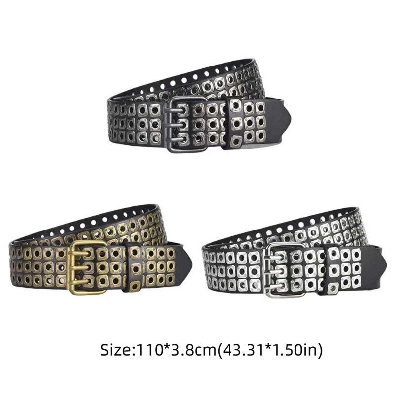 1PC Alloy Pin Buckle Punk Style Rivet Belt Jeans Belt All-match Unisex Gothic Waist Strap Belt Accessories Plus Size