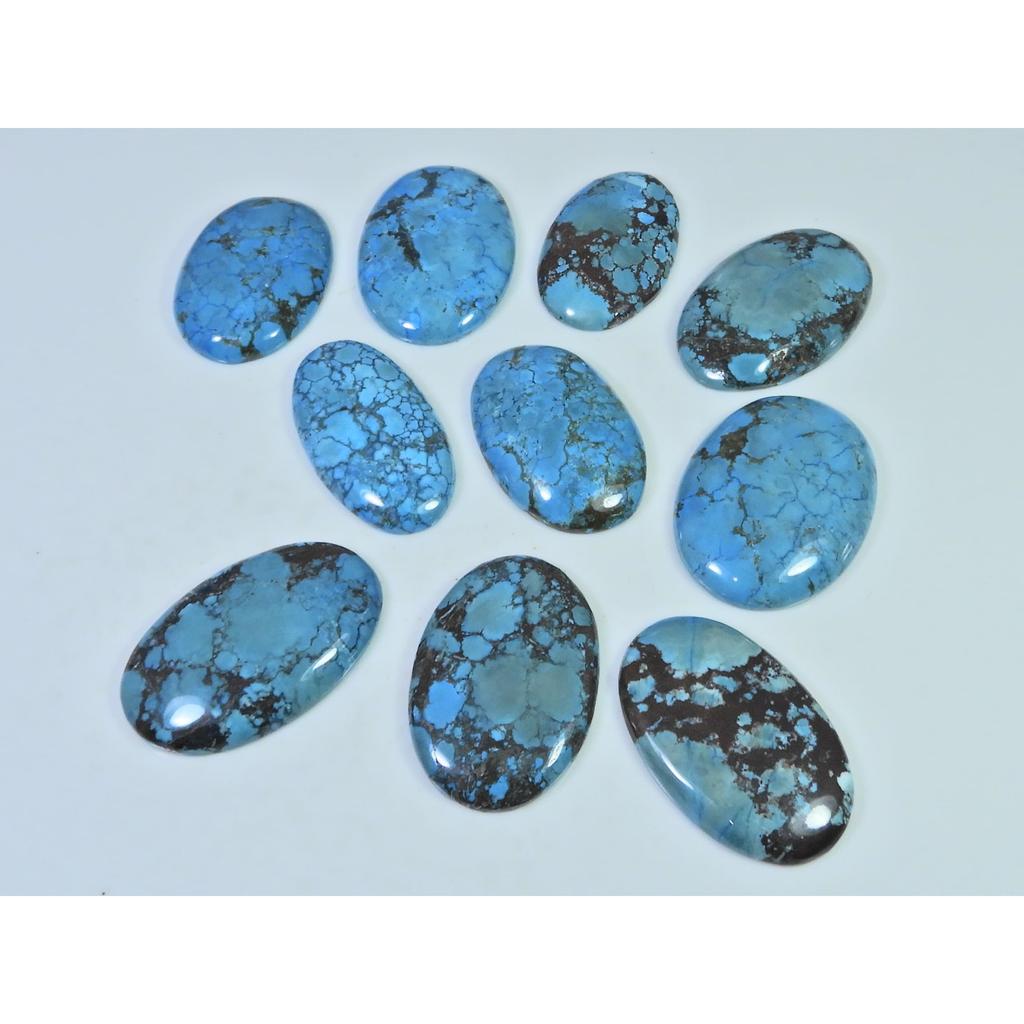 Colour Enhanced Magnesite Turquoise Oval Cabochon Loose Gemstone 10Pcs Lot C-2088