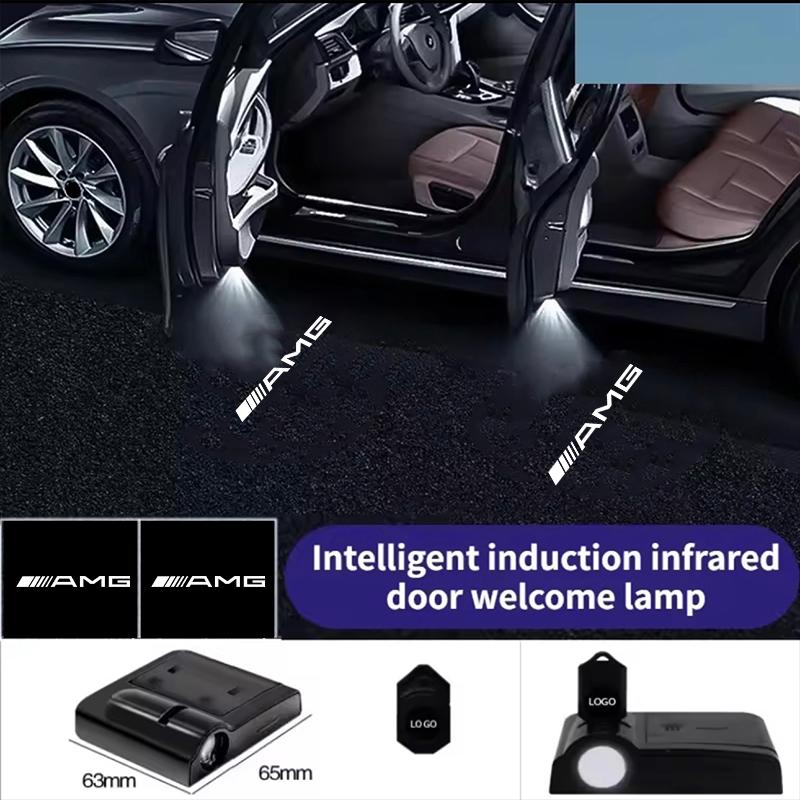 For Mercedes Benz AMG A B C E CLA W211 W203 Led Car Door Welcome Light Laser Projector Logo Ghost Shadow Lamp Goods Accessories